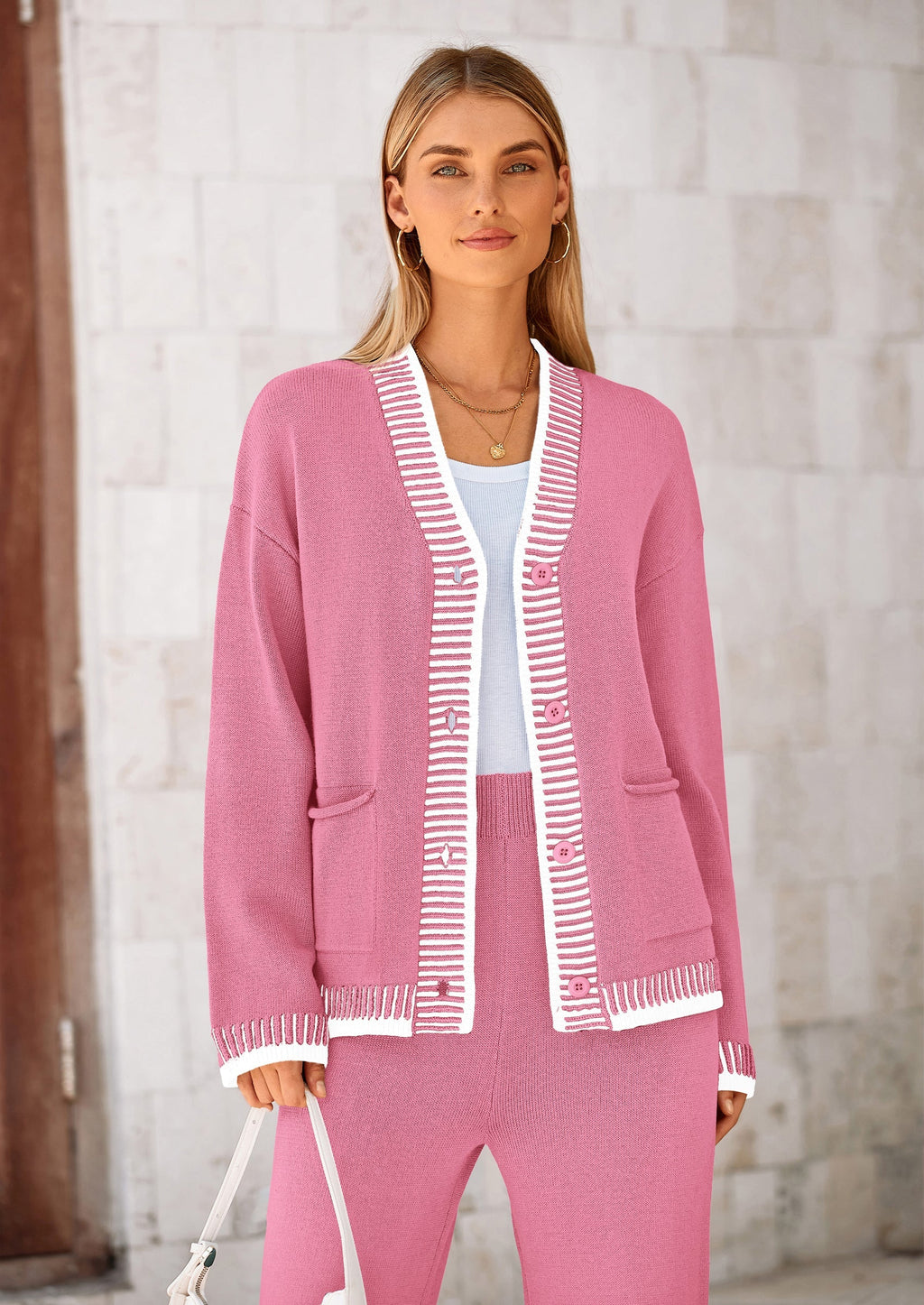 Lounge Sets for Women Fall Loungewear 2 Piece Outfits Cardigan Sweaters Track Suit Matching Winter Clothing