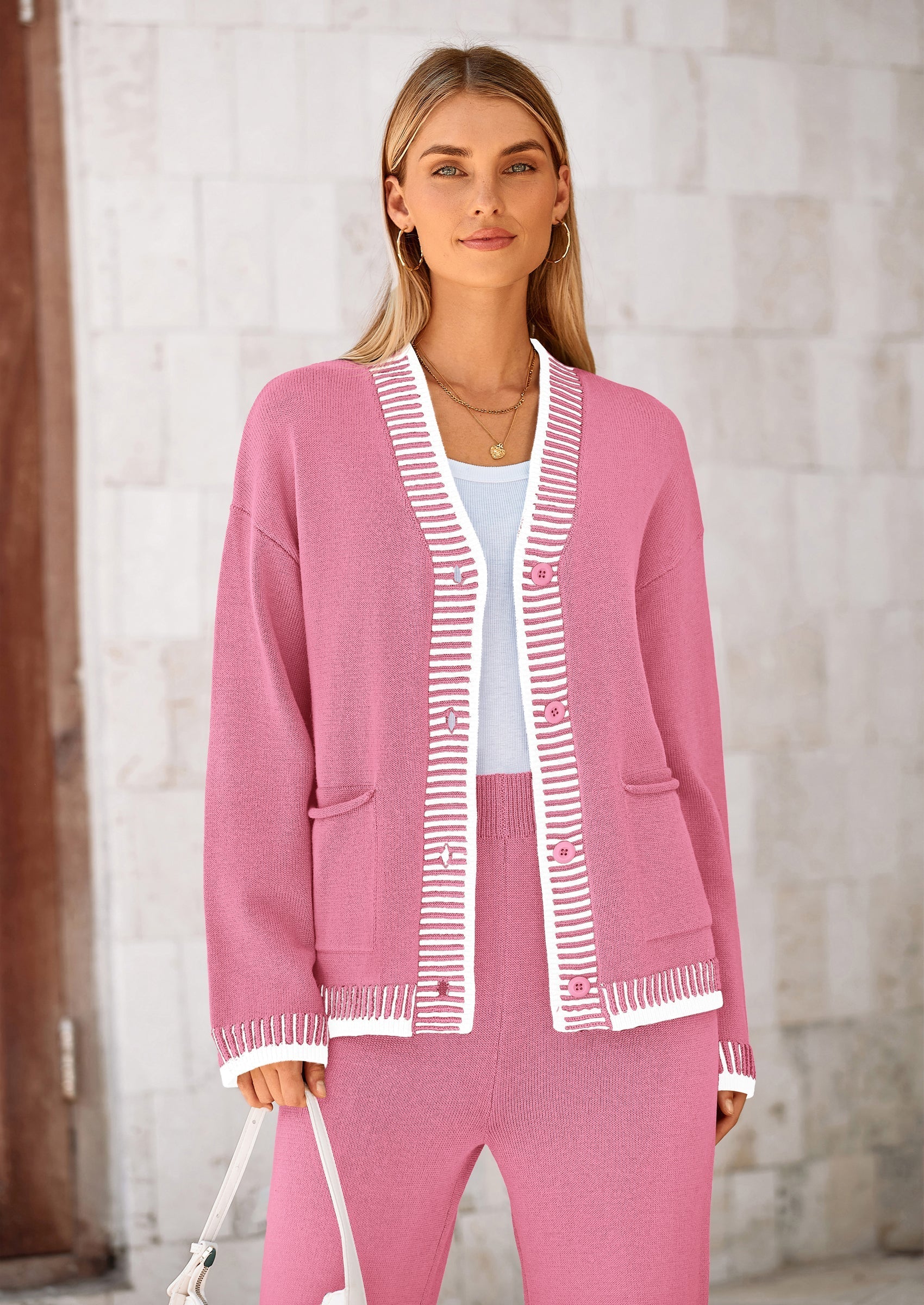 Lounge Sets for Women Fall Loungewear 2 Piece Outfits Cardigan Sweaters Track Suit Matching Winter Clothing
