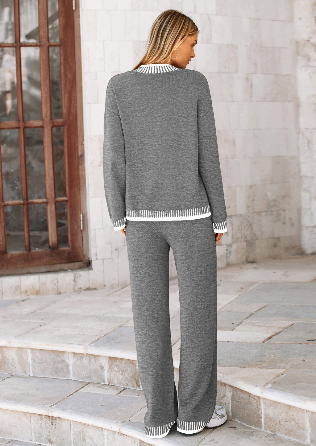 Lounge Sets for Women Fall Loungewear 2 Piece Outfits Cardigan Sweaters Track Suit Matching Winter Clothing