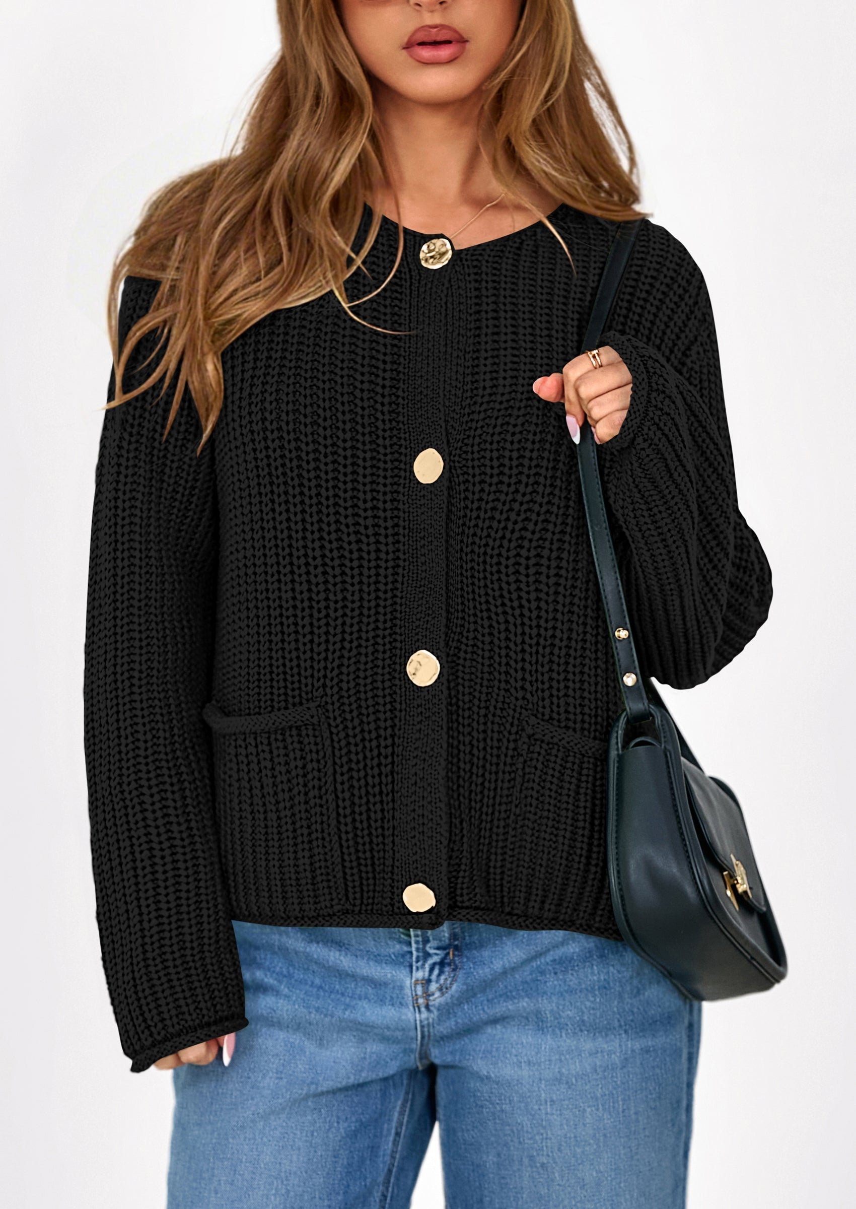 Cardigan Sweaters for Women Trendy Oversized Knit Chunky Button Cardigans Fall Winter Outfits with Pockets