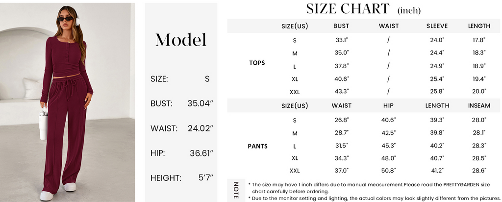 Women's Fall Trendy 2 Piece Outfits Lounge Sets Long Sleeve Top Henley Shirts Wide Leg Pants Travel Clothes