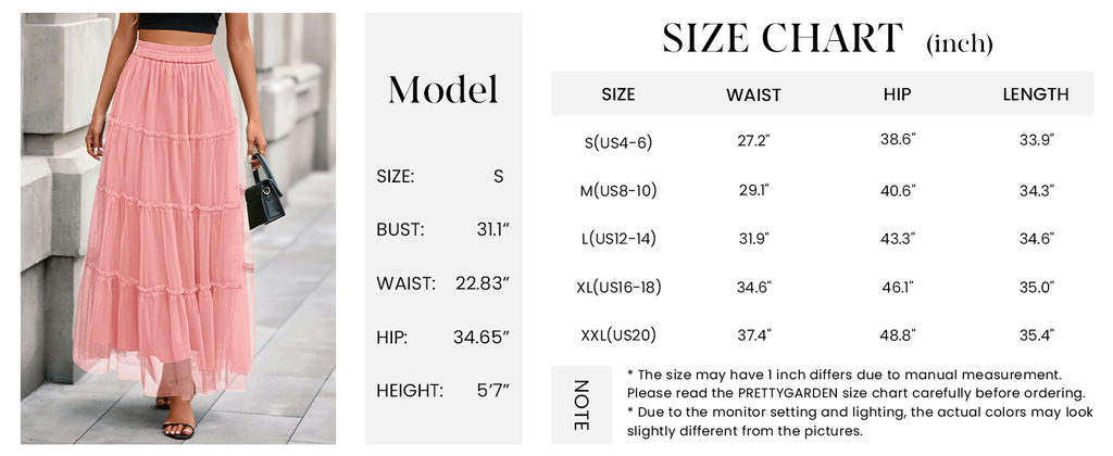 Maxi Skirts for Women Fall Tulle High Waisted Ruffle Flowy A-Line Long Skirt Country Concert Outfits