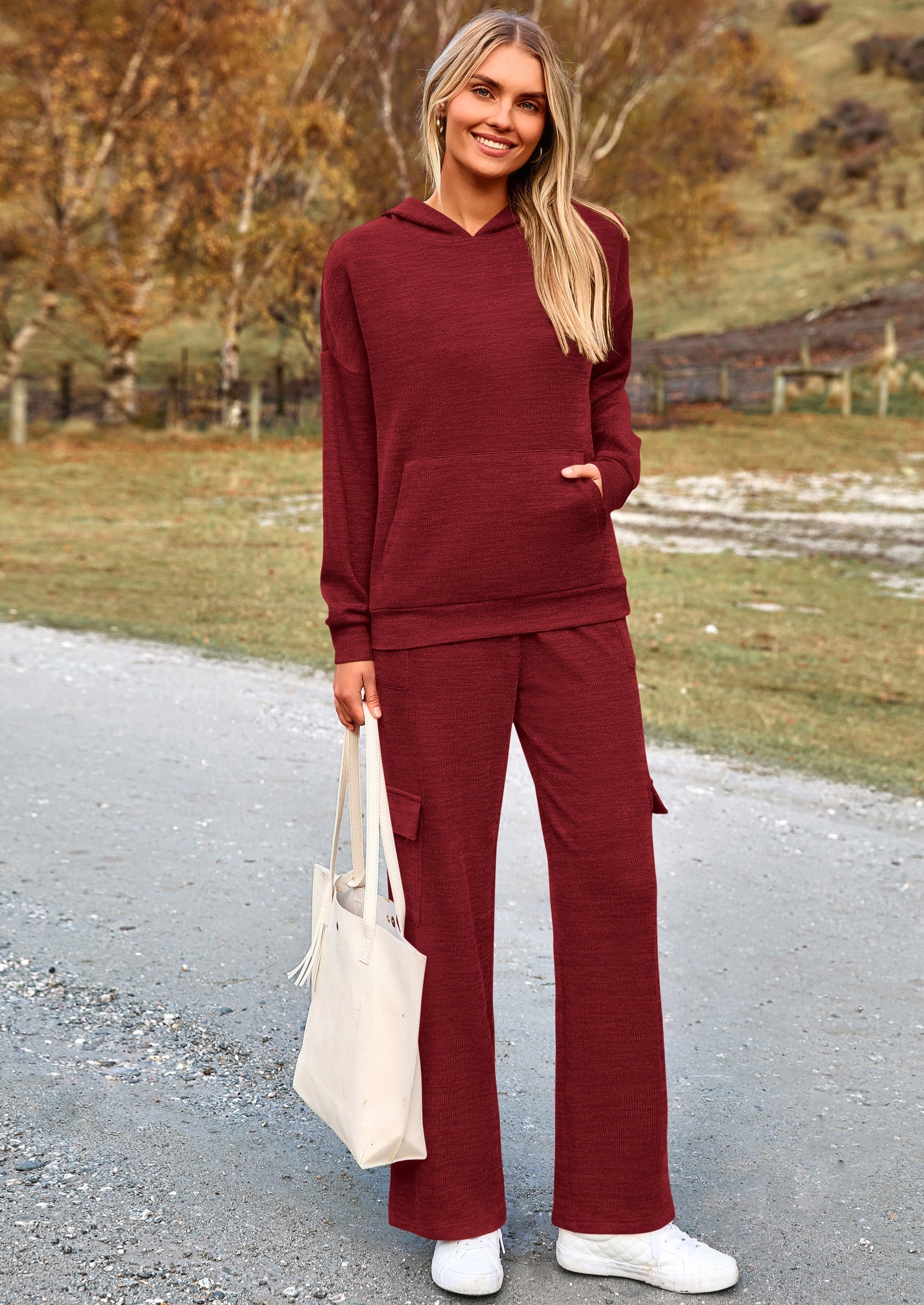 2 Piece Sets For Women Fall Sweatsuits Outfits Lounge Matching Hoodie Set Travel Track Suits Winter Clothes