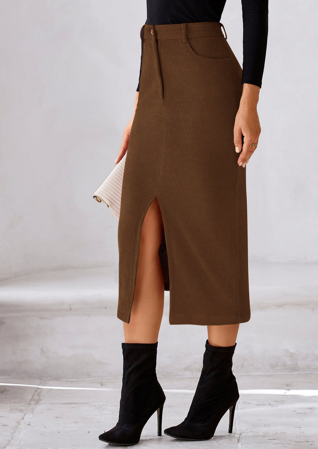 Corduroy Skirt Women Fall Fashion High Waisted Pencil Midi Skirts Business Casual Work Office Winter Outfit