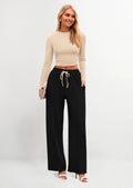 Women's 2 Piece Loungewear Long Sleeve Crop Top Wide Leg Palazzo Pants Set Tracksuits Casual Outfit