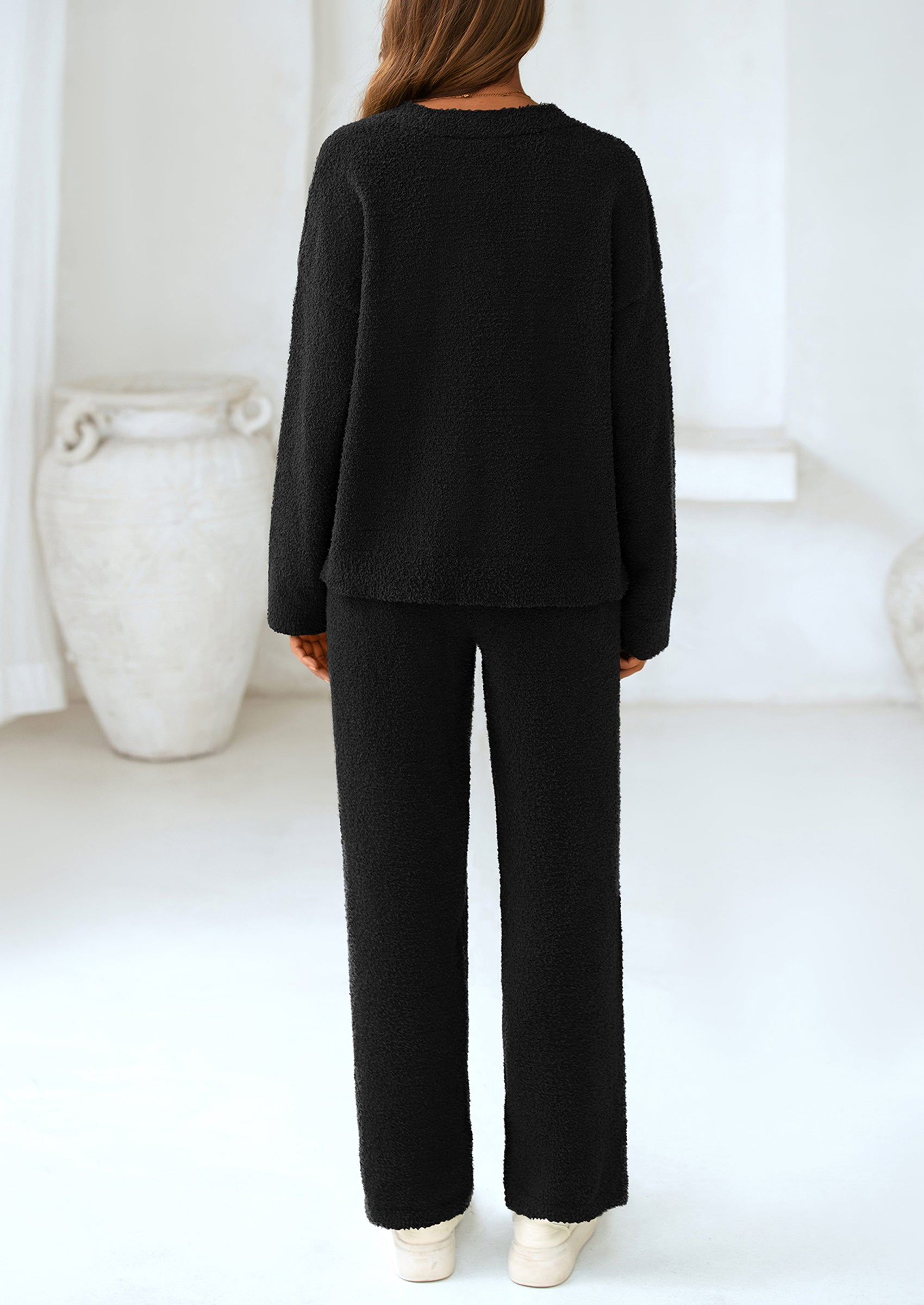 Lounge Sets for Women Two Piece Sweaters Pajama Set Fall Fashion Loungewear Outfits Matching Winter Clothes