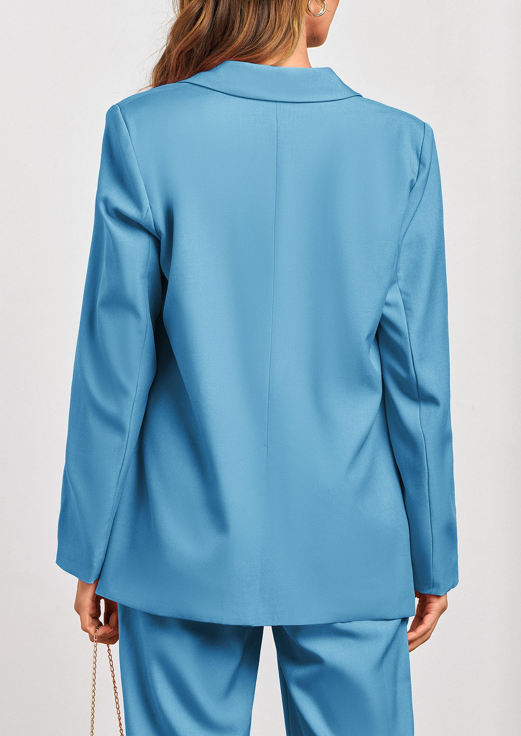 Women's Fall Two Piece Outfits Dressy Blazer Jacket and Wide Leg Pants Pockets Business Casual Office Suit Sets