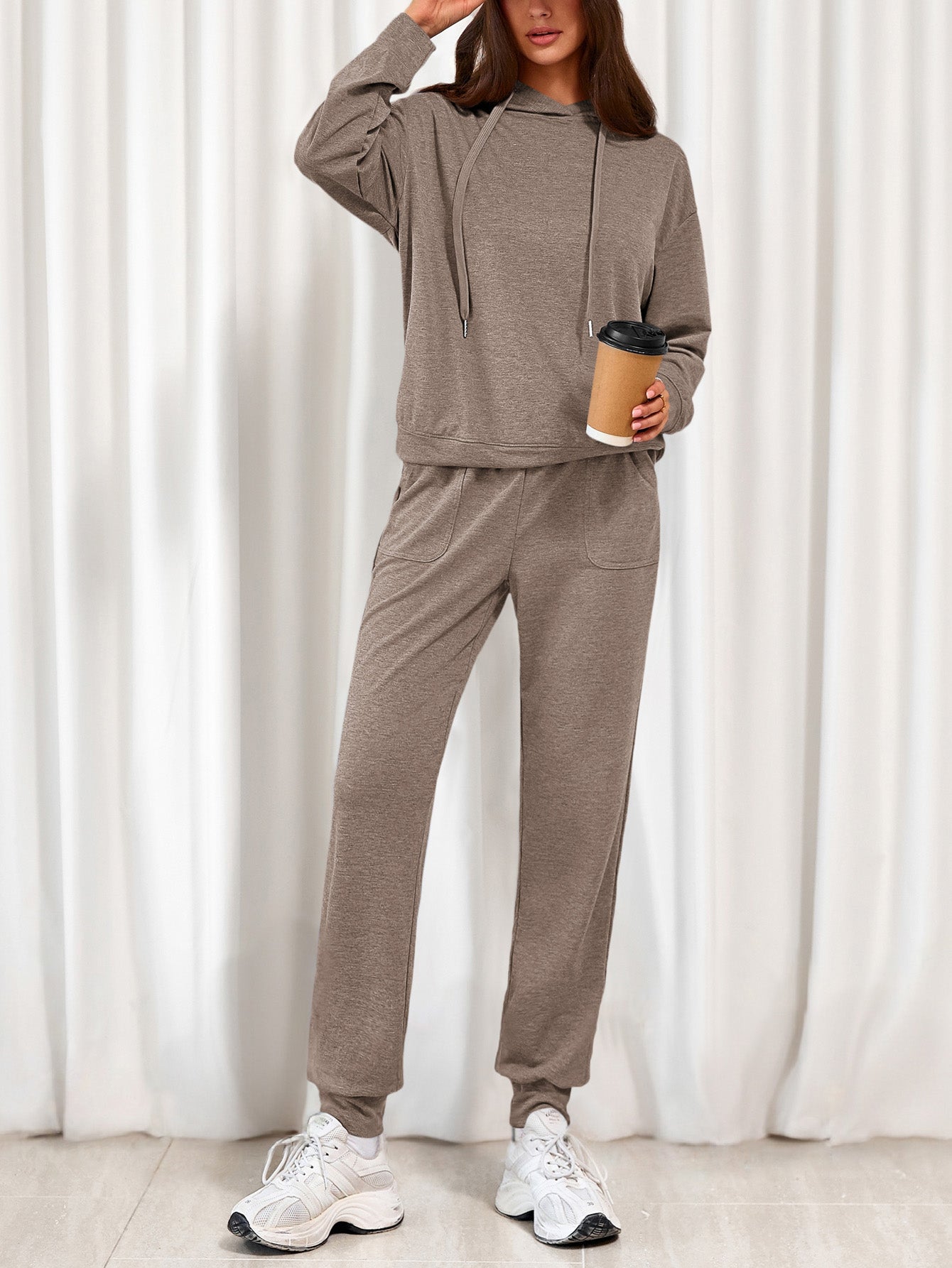 Women's Two Piece Outfits Sweatsuits Lounge Sets Hoodies Sweatshirt Joggers Sweatpants Fall Fashion Clothes