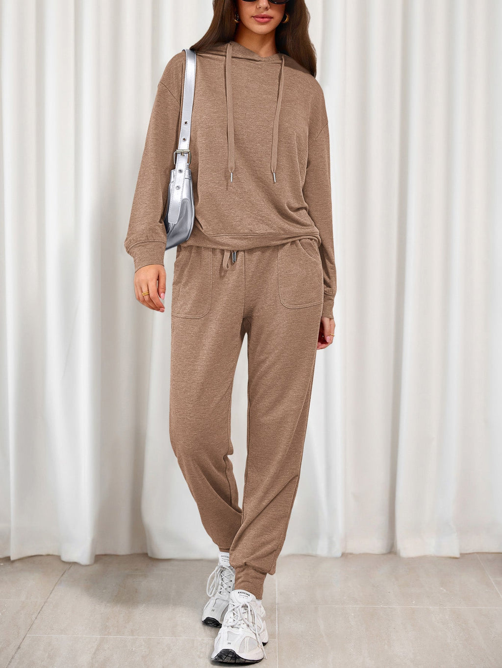 Women's Two Piece Outfits Sweatsuits Lounge Sets Hoodies Sweatshirt Joggers Sweatpants Fall Fashion Clothes