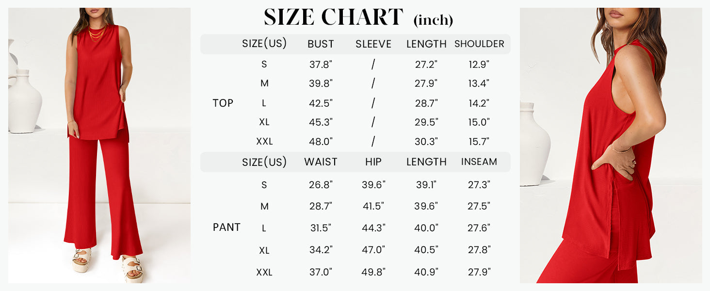 2 Piece Set Loose Tank Top Wide Leg Pants Casual Matching Outfits Tracksuit