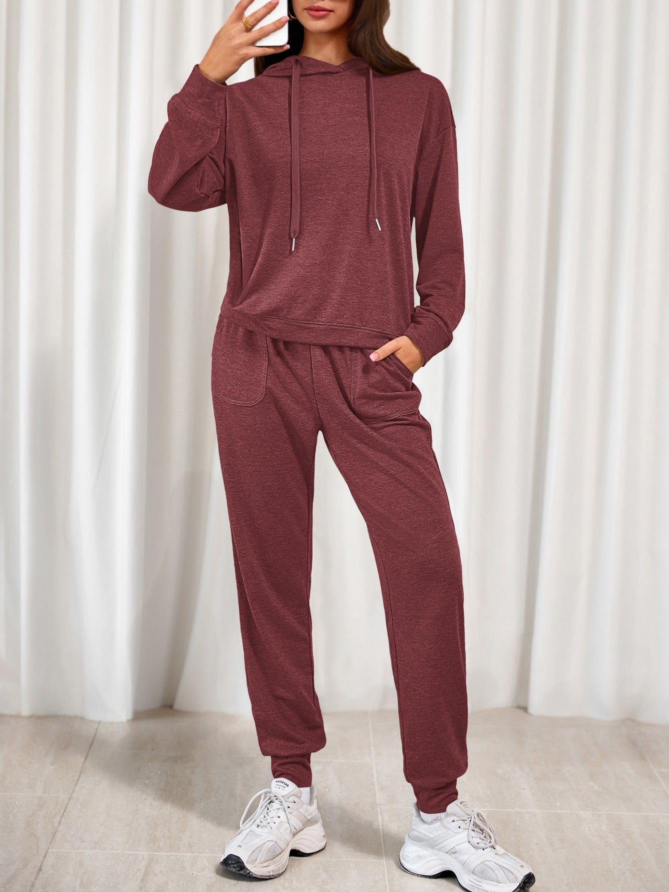 Women's Two Piece Outfits Sweatsuits Lounge Sets Hoodies Sweatshirt Joggers Sweatpants Fall Fashion Clothes