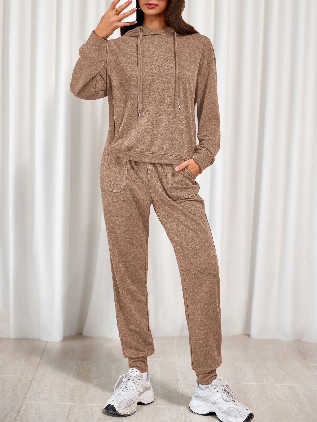 Women's Two Piece Outfits Sweatsuits Lounge Sets Hoodies Sweatshirt Joggers Sweatpants Fall Fashion Clothes