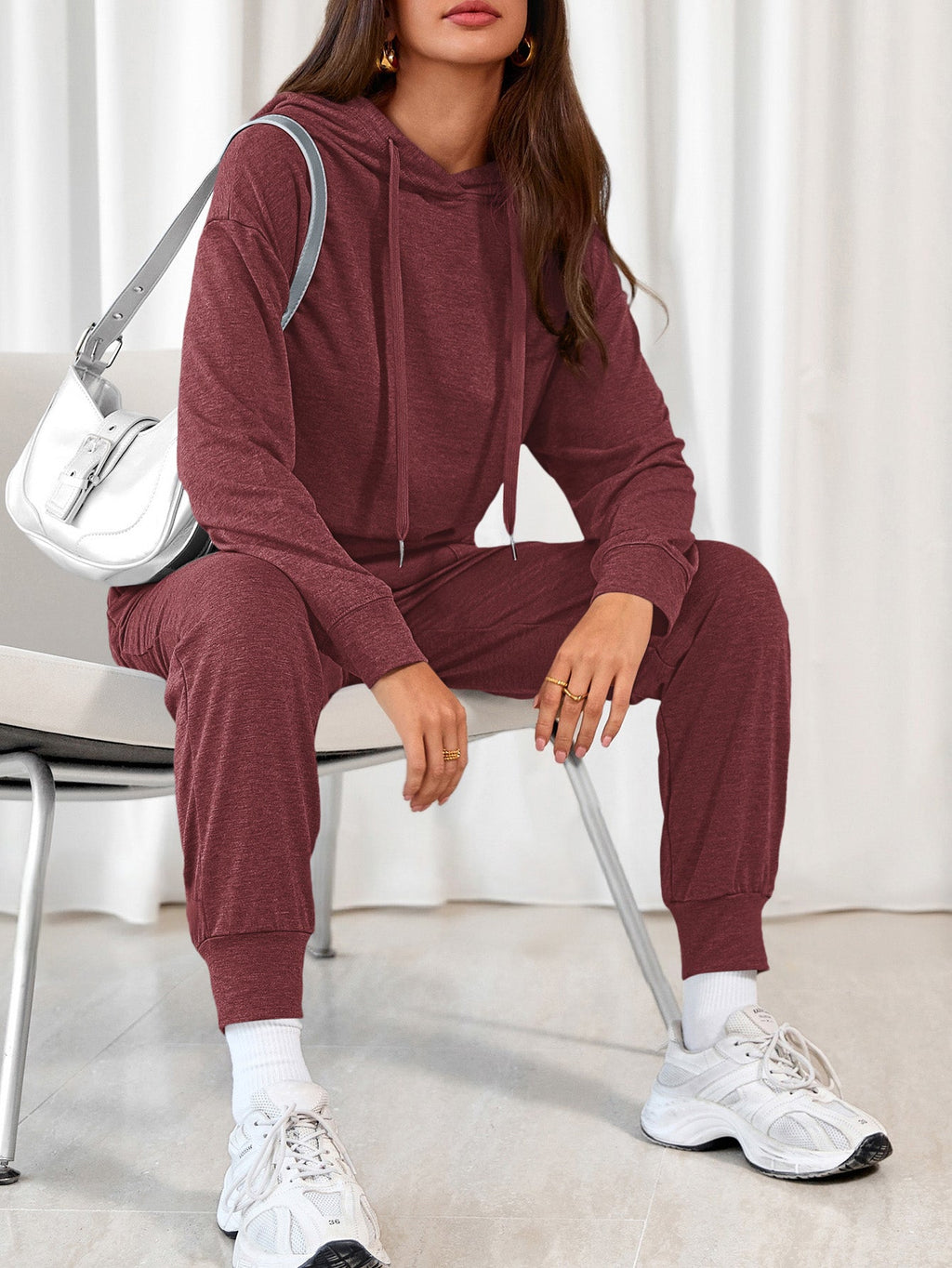 Women's Two Piece Outfits Sweatsuits Lounge Sets Hoodies Sweatshirt Joggers Sweatpants Fall Fashion Clothes
