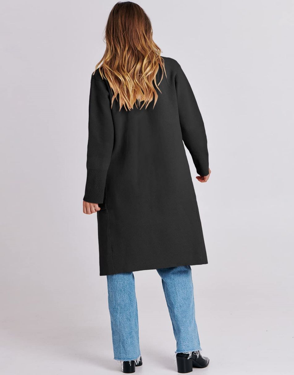Cardigan for Women Oversized Open Front Sweater Coat Long Sleeve Lapel Blazer Jacket Fall Outwear Coatigan