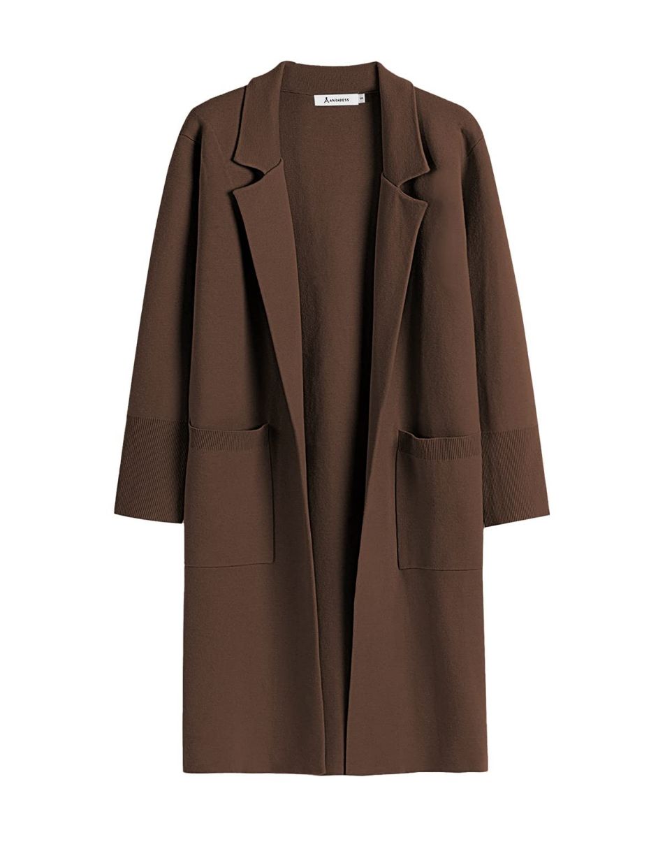 Cardigan for Women Oversized Open Front Sweater Coat Long Sleeve Lapel Blazer Jacket Fall Outwear Coatigan