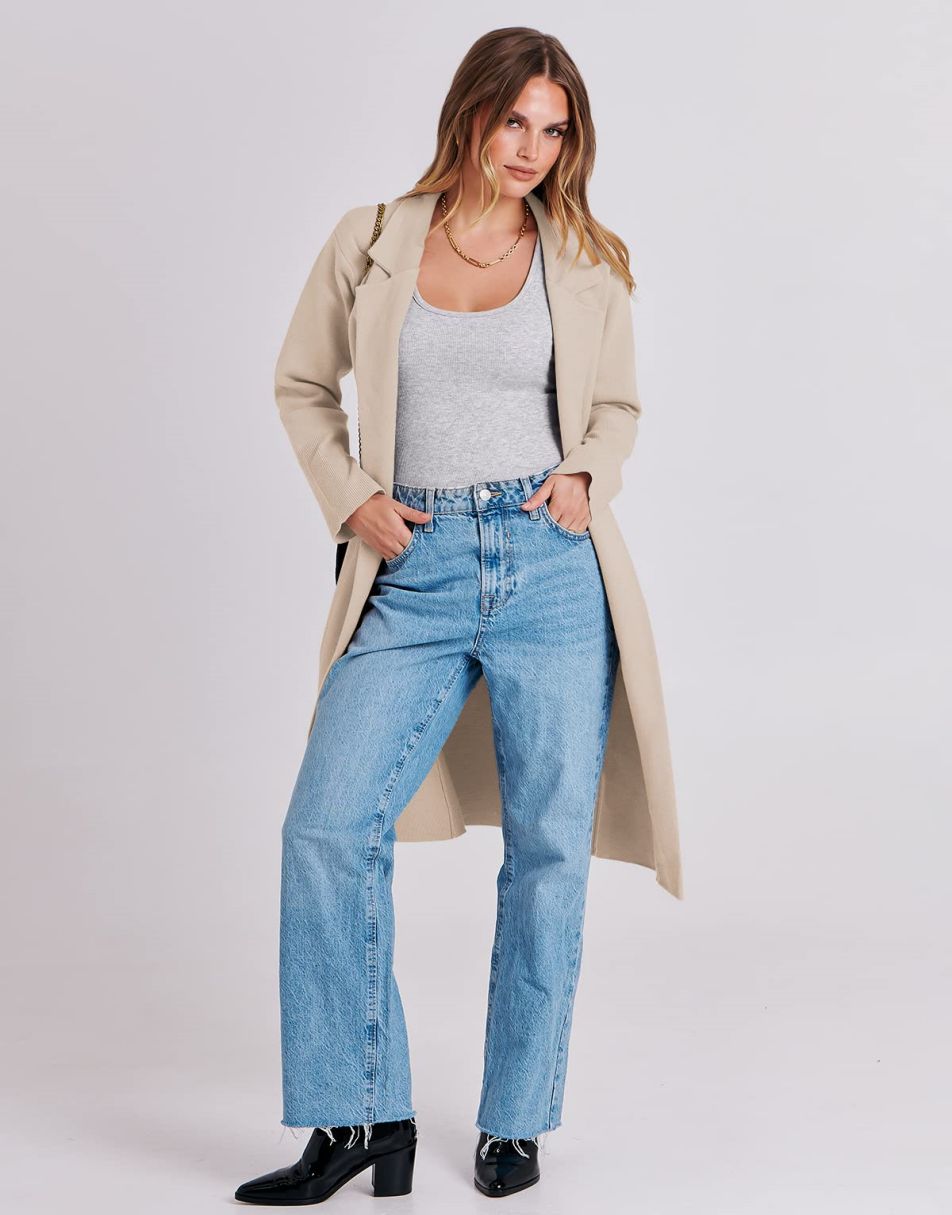Cardigan for Women Oversized Open Front Sweater Coat Long Sleeve Lapel Blazer Jacket Fall Outwear Coatigan