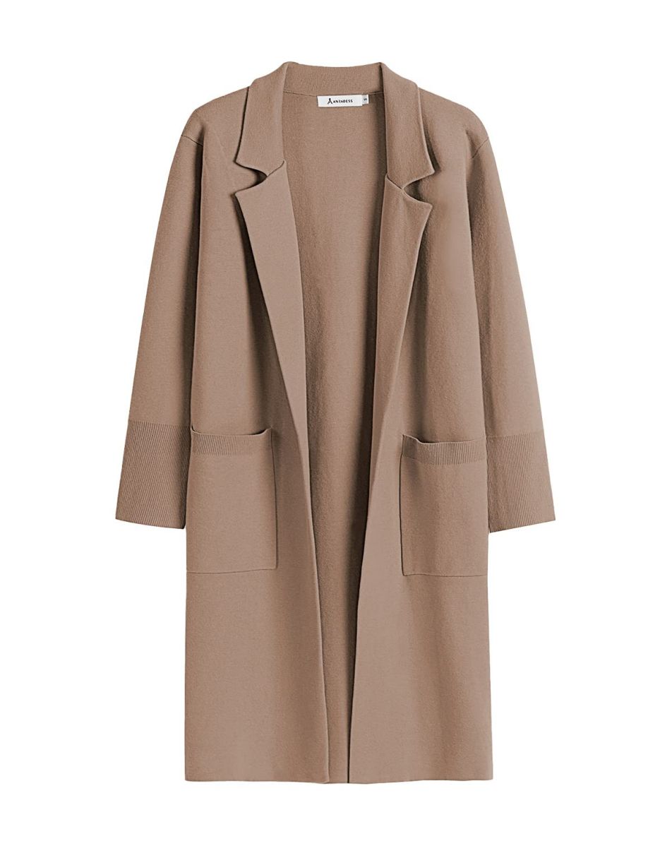 Cardigan for Women Oversized Open Front Sweater Coat Long Sleeve Lapel Blazer Jacket Fall Outwear Coatigan