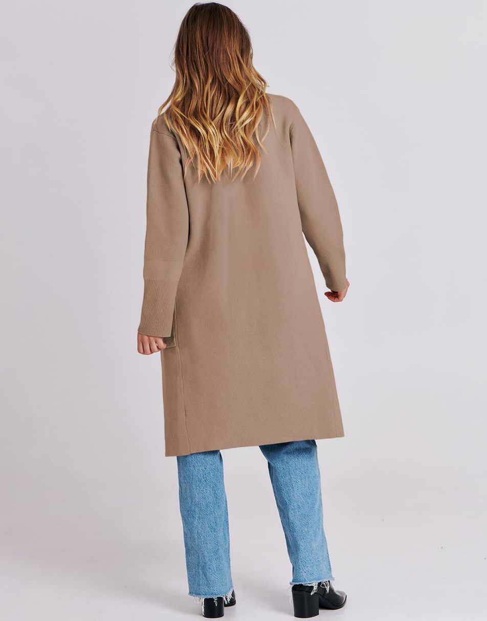 Cardigan for Women Oversized Open Front Sweater Coat Long Sleeve Lapel Blazer Jacket Fall Outwear Coatigan
