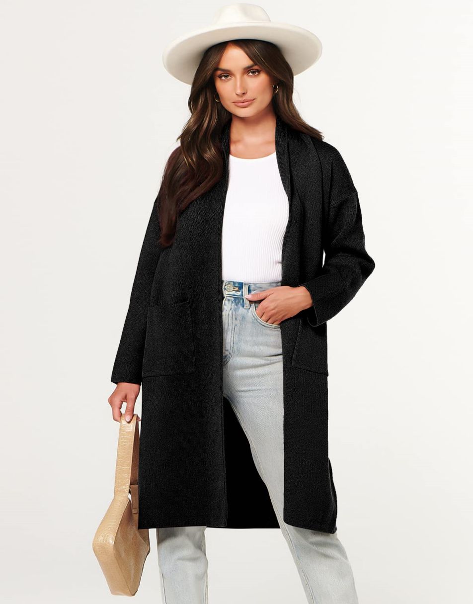 Women's Cardigan Long Sweater Oversized Open Front Knit Coatigan Duster Coat 2025 Trendy Fall Outfits Outerwear