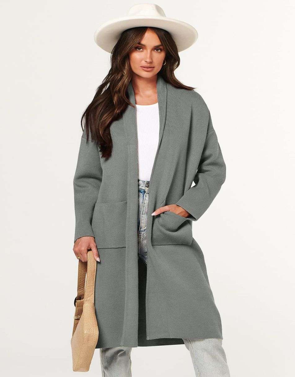 Women's Cardigan Long Sweater Oversized Open Front Knit Coatigan Duster Coat 2025 Trendy Fall Outfits Outerwear