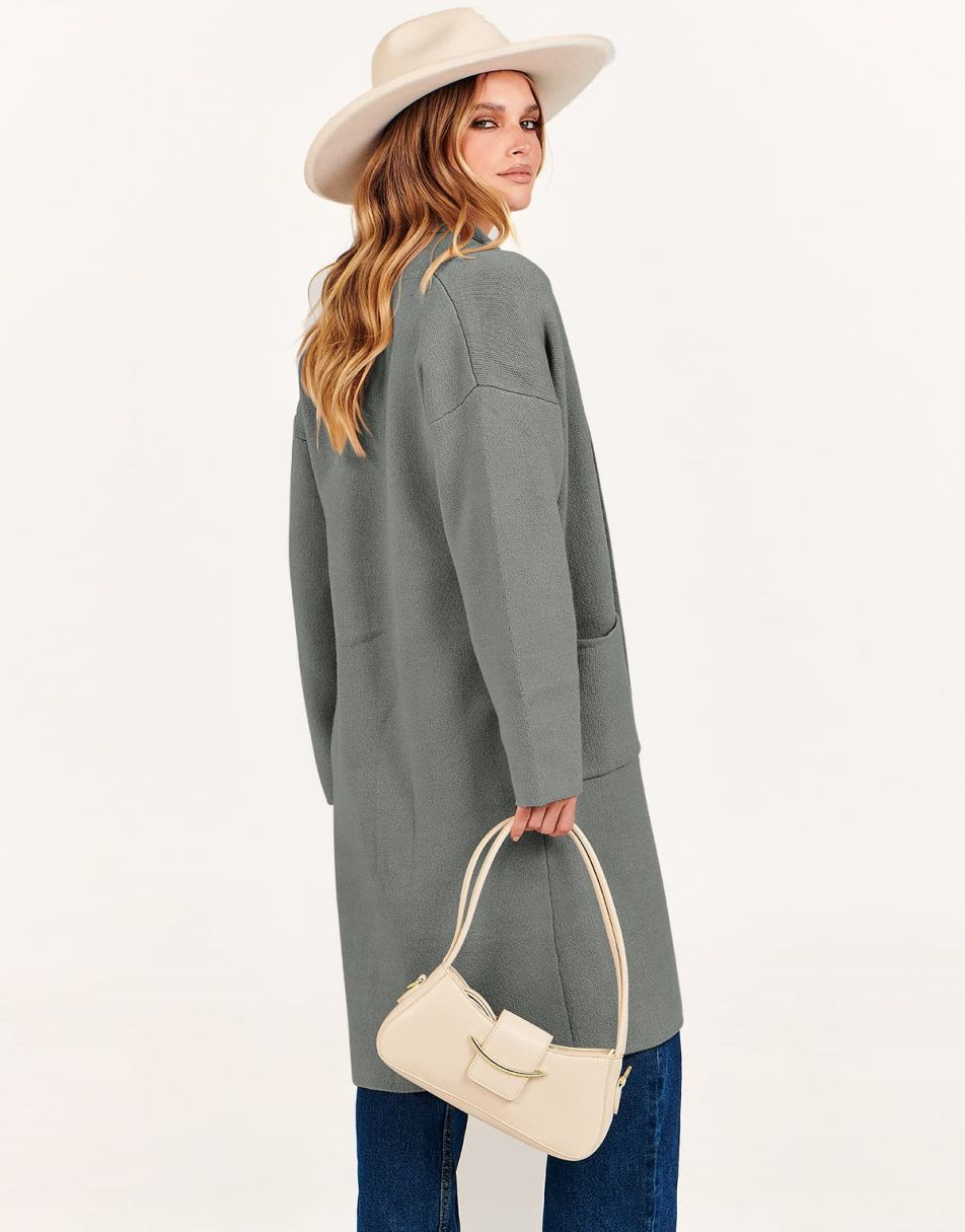 Women's Cardigan Long Sweater Oversized Open Front Knit Coatigan Duster Coat 2025 Trendy Fall Outfits Outerwear