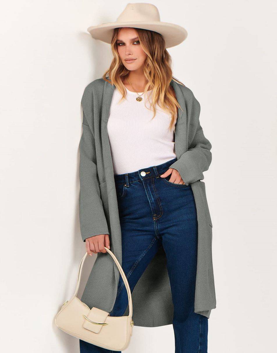 Women's Cardigan Long Sweater Oversized Open Front Knit Coatigan Duster Coat 2025 Trendy Fall Outfits Outerwear