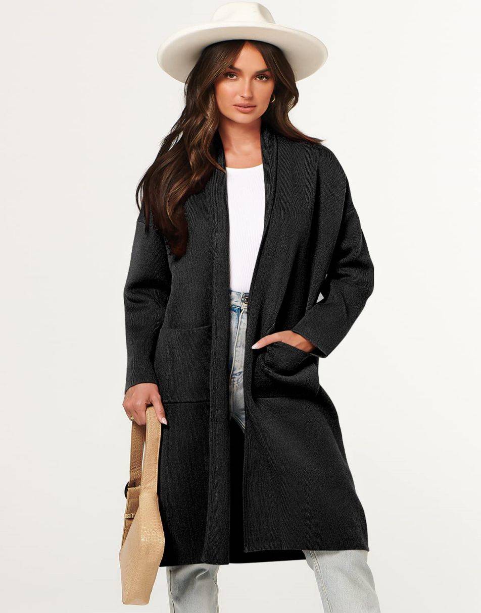 Women's Cardigan Long Sweater Oversized Open Front Knit Coatigan Duster Coat 2025 Trendy Fall Outfits Outerwear