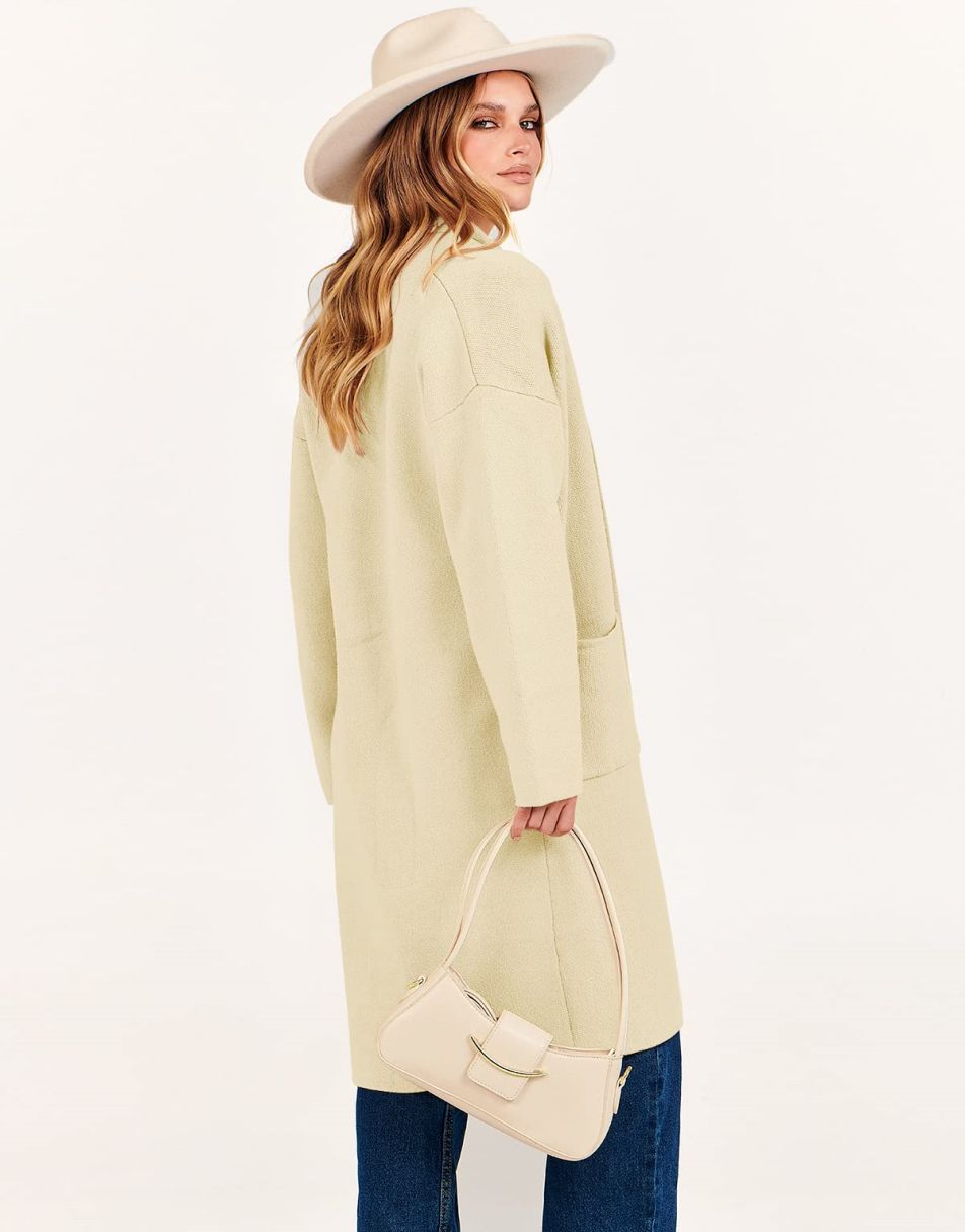 Women's Cardigan Long Sweater Oversized Open Front Knit Coatigan Duster Coat 2025 Trendy Fall Outfits Outerwear