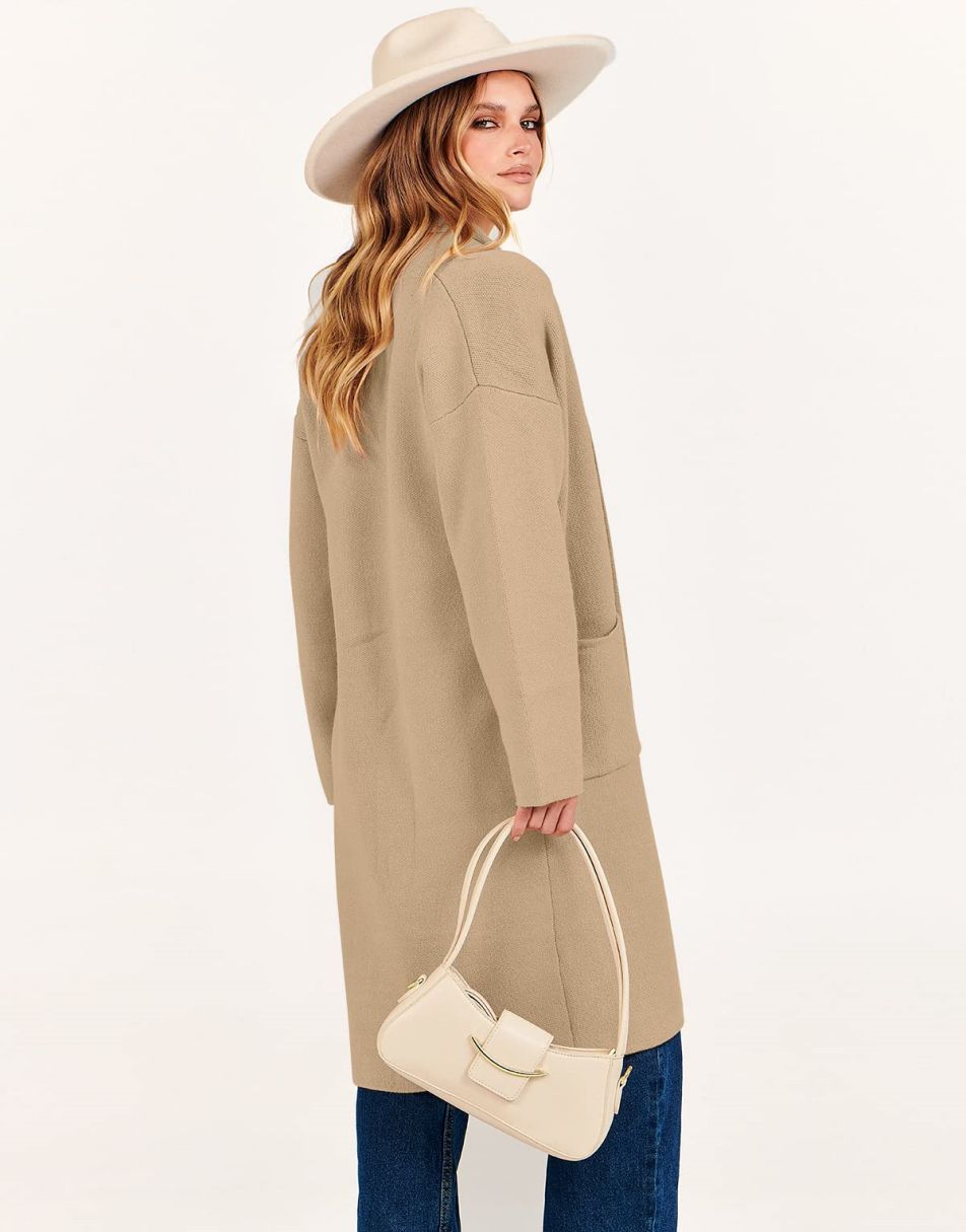 Women's Cardigan Long Sweater Oversized Open Front Knit Coatigan Duster Coat 2025 Trendy Fall Outfits Outerwear