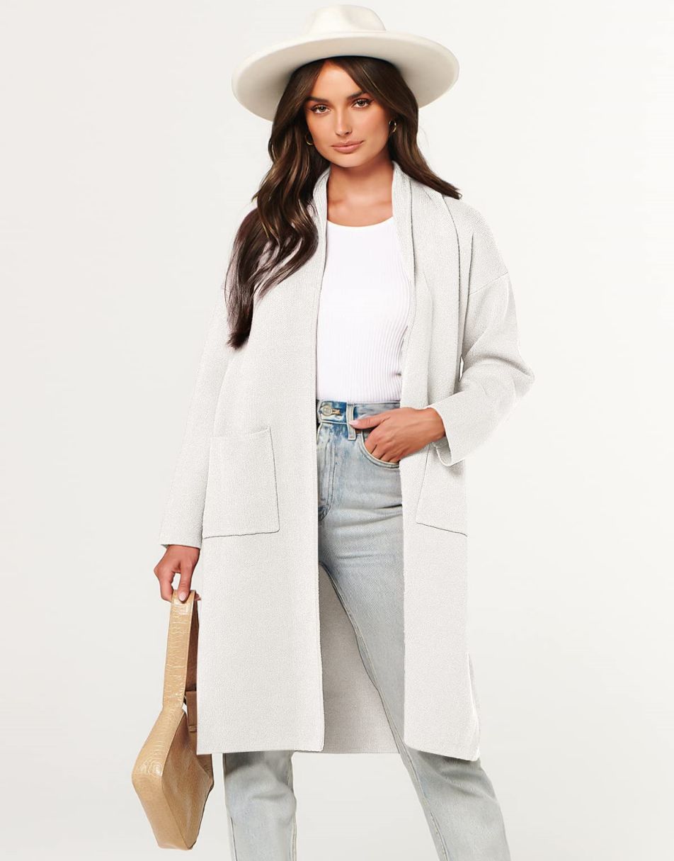Women's Cardigan Long Sweater Oversized Open Front Knit Coatigan Duster Coat 2025 Trendy Fall Outfits Outerwear
