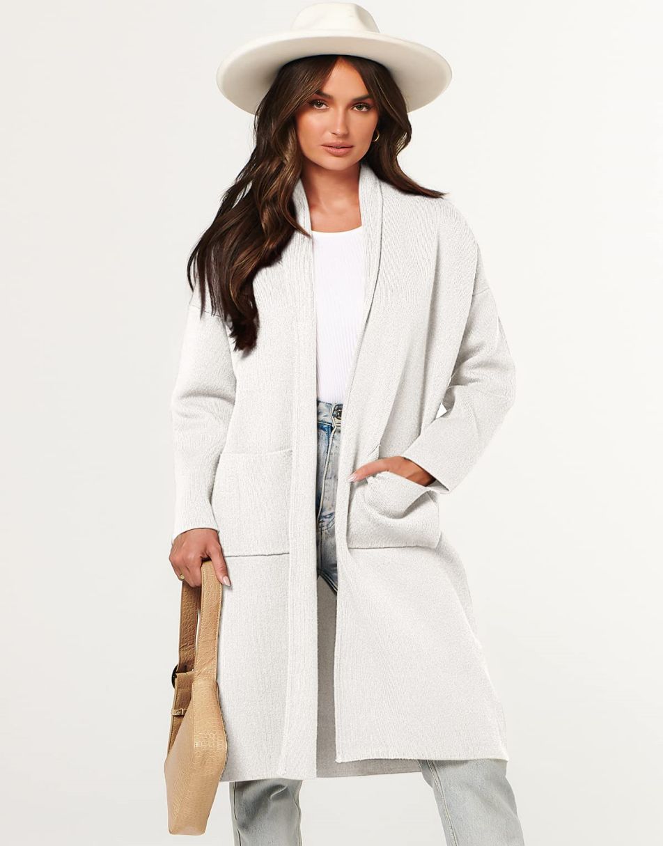 Women's Cardigan Long Sweater Oversized Open Front Knit Coatigan Duster Coat 2025 Trendy Fall Outfits Outerwear