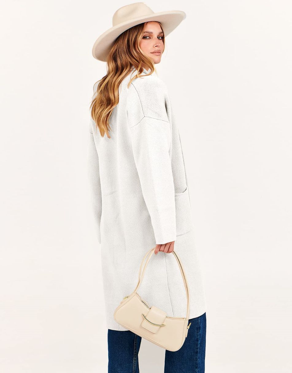 Women's Cardigan Long Sweater Oversized Open Front Knit Coatigan Duster Coat 2025 Trendy Fall Outfits Outerwear