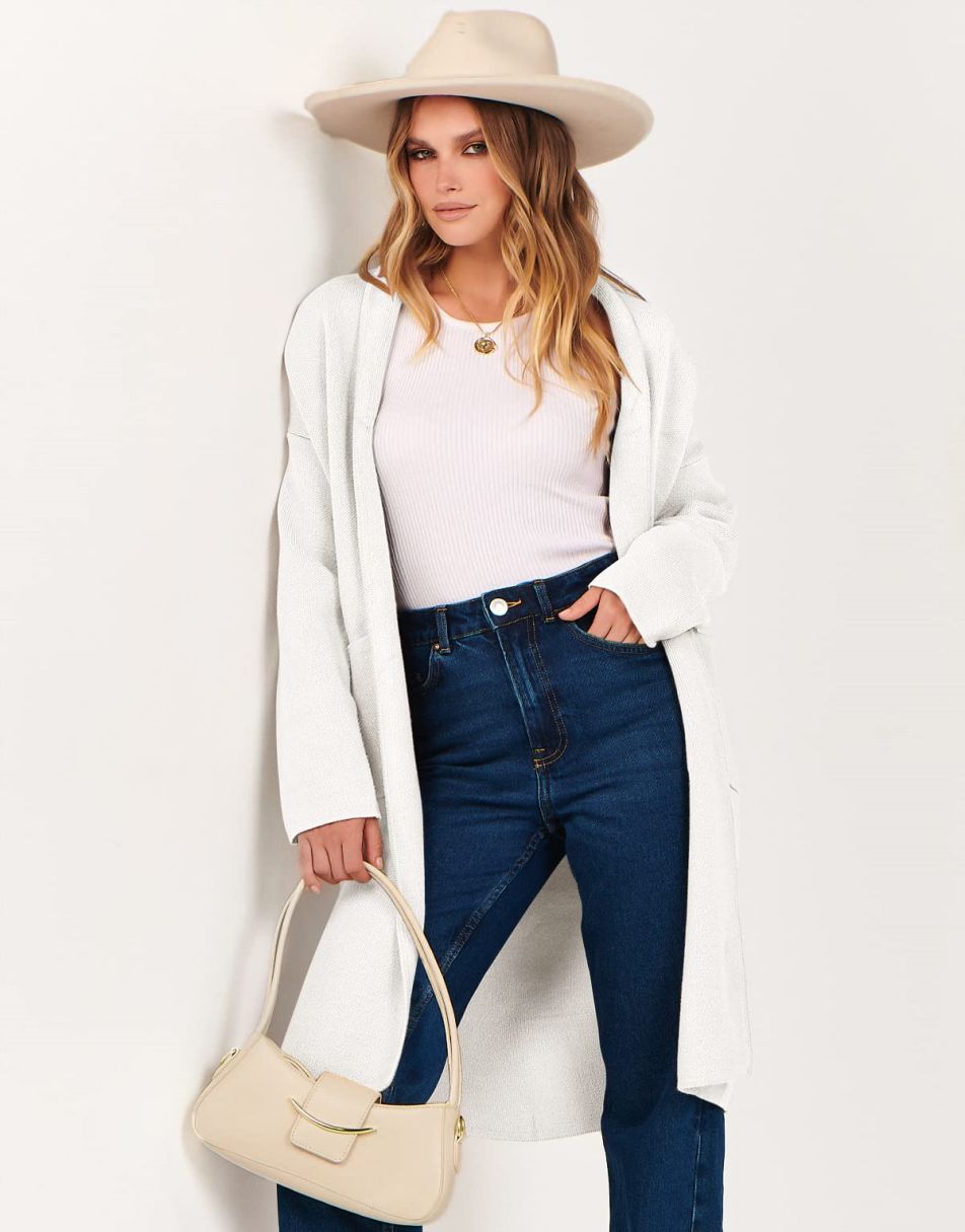 Women's Cardigan Long Sweater Oversized Open Front Knit Coatigan Duster Coat 2025 Trendy Fall Outfits Outerwear