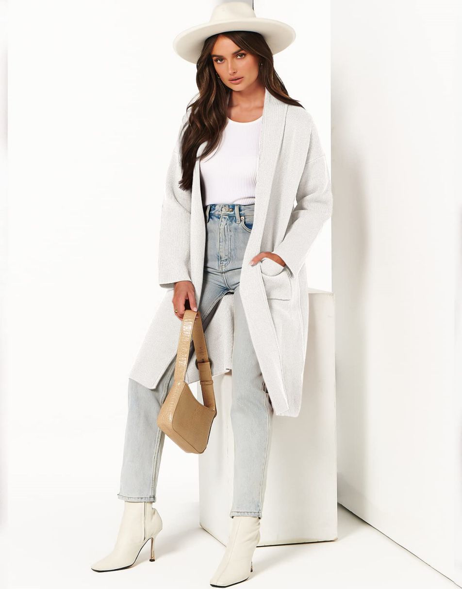 Women's Cardigan Long Sweater Oversized Open Front Knit Coatigan Duster Coat 2025 Trendy Fall Outfits Outerwear