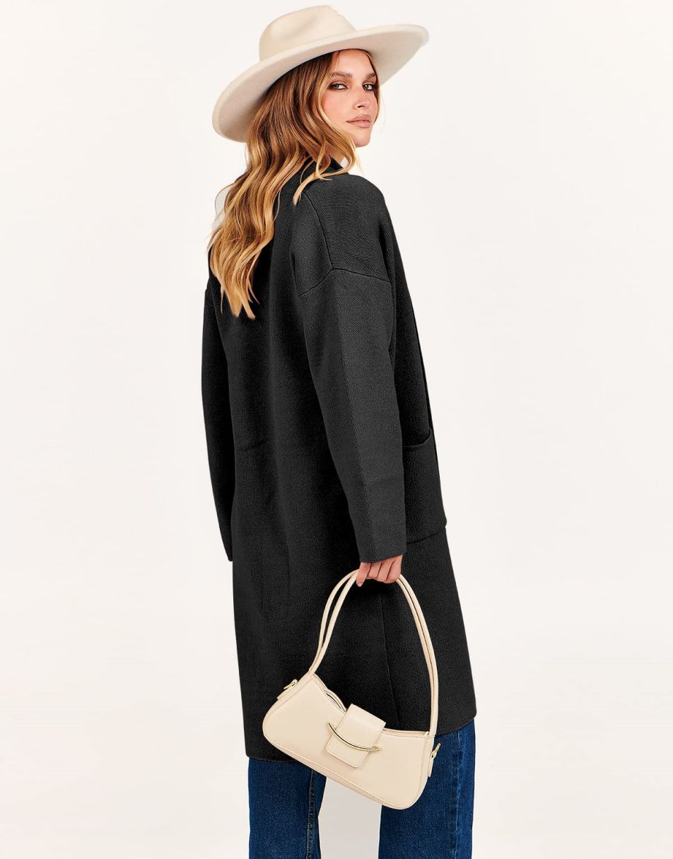 Women's Cardigan Long Sweater Oversized Open Front Knit Coatigan Duster Coat 2025 Trendy Fall Outfits Outerwear