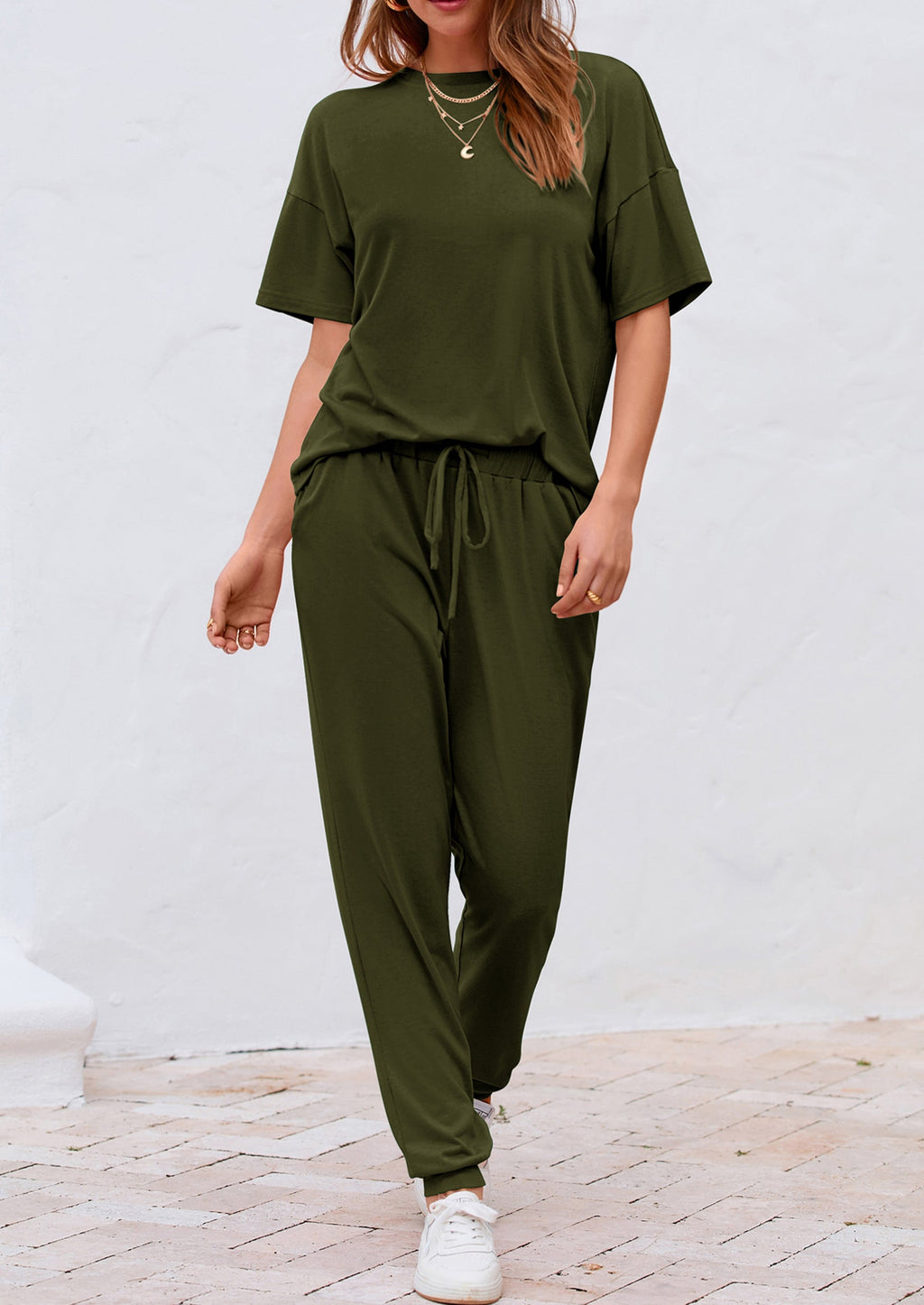 Women's Two Piece Lounge Sets Spring Summer Jogger Pants Vacation Outfits Travel Airplane Matching Clothes