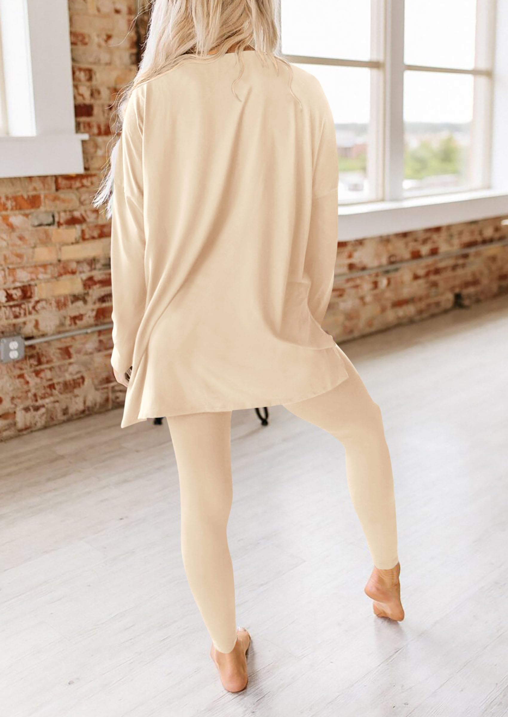 2 Piece Outfits Casual Long Sleeve Tunic Tops Legging Pants Lounge Sets Sweatsuits