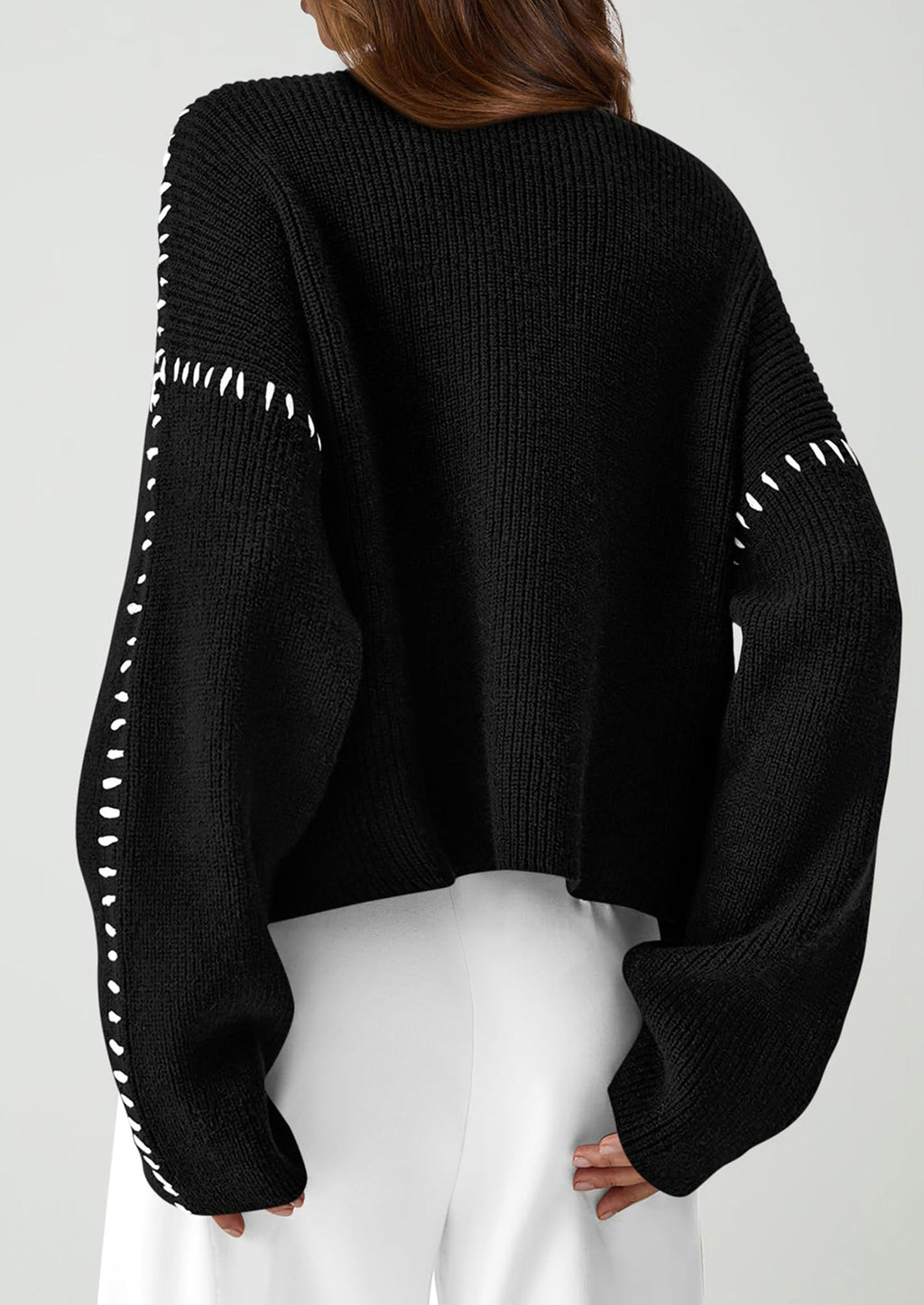 Women's Chunky Knit Sweaters Fall Long Sleeve Mock Neck Oversized Pullover Tops Winter Fashion Clothes