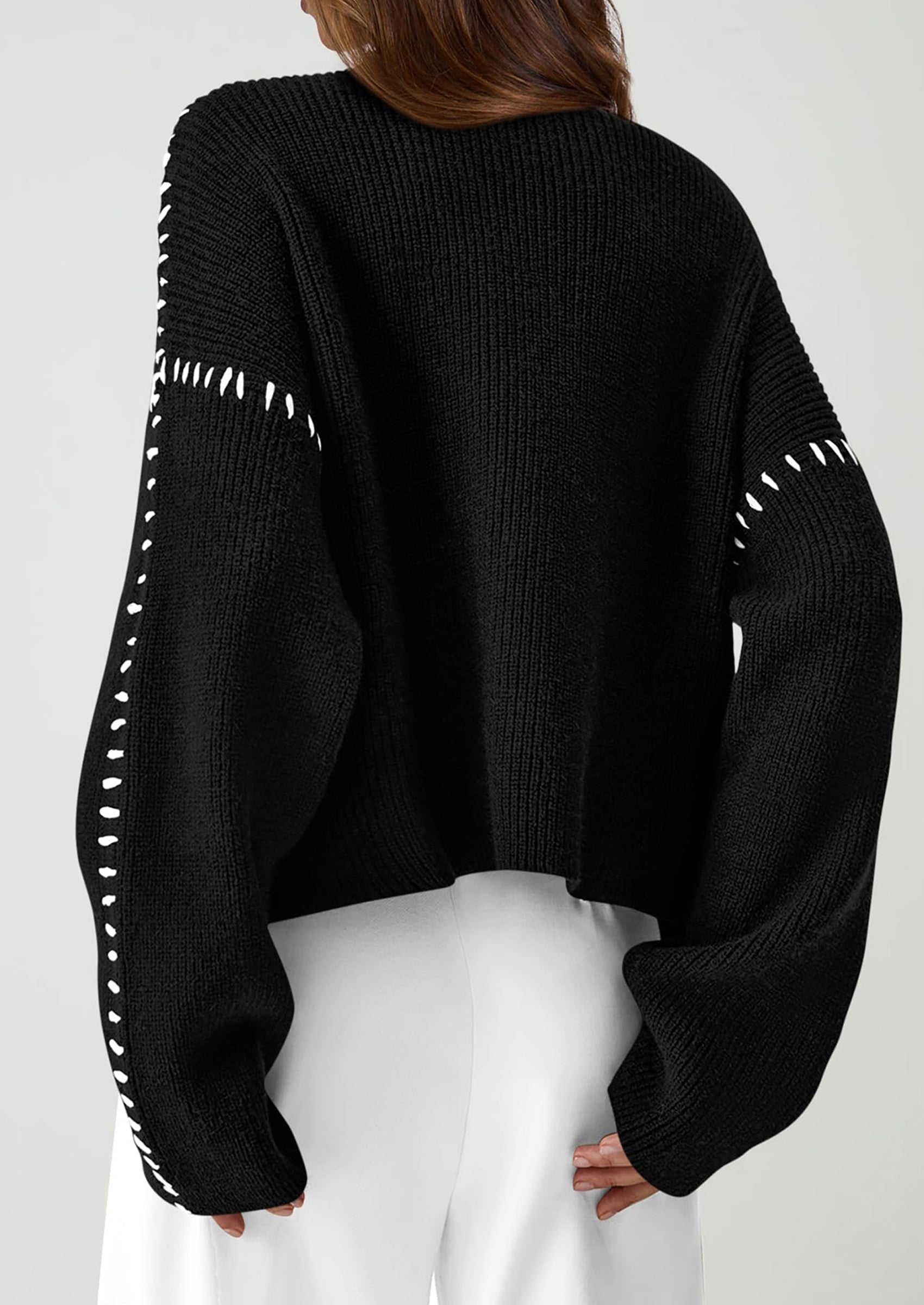 Women's Chunky Knit Sweaters Fall Long Sleeve Mock Neck Oversized Pullover Tops Winter Fashion Clothes