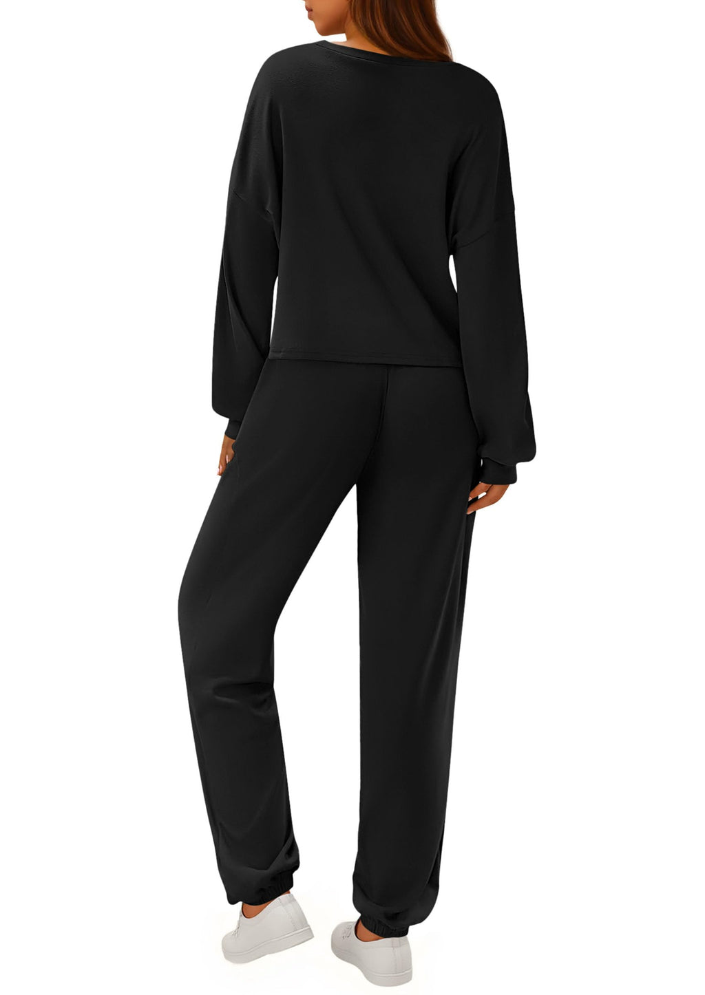 Women's Two Piece Outfits Lounge Sets Long Sleeve Pullover Tops Sweatpants Fall Fashion Matching Clothing