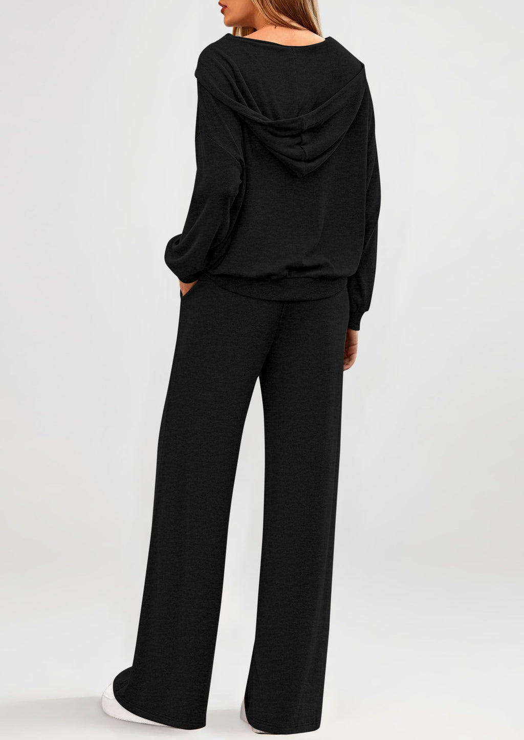 Women's 2 Piece Fall Lounge Sets Zip Up Hoodie Wide Leg Pants Tracksuit Matching Travel Outfits Clothes