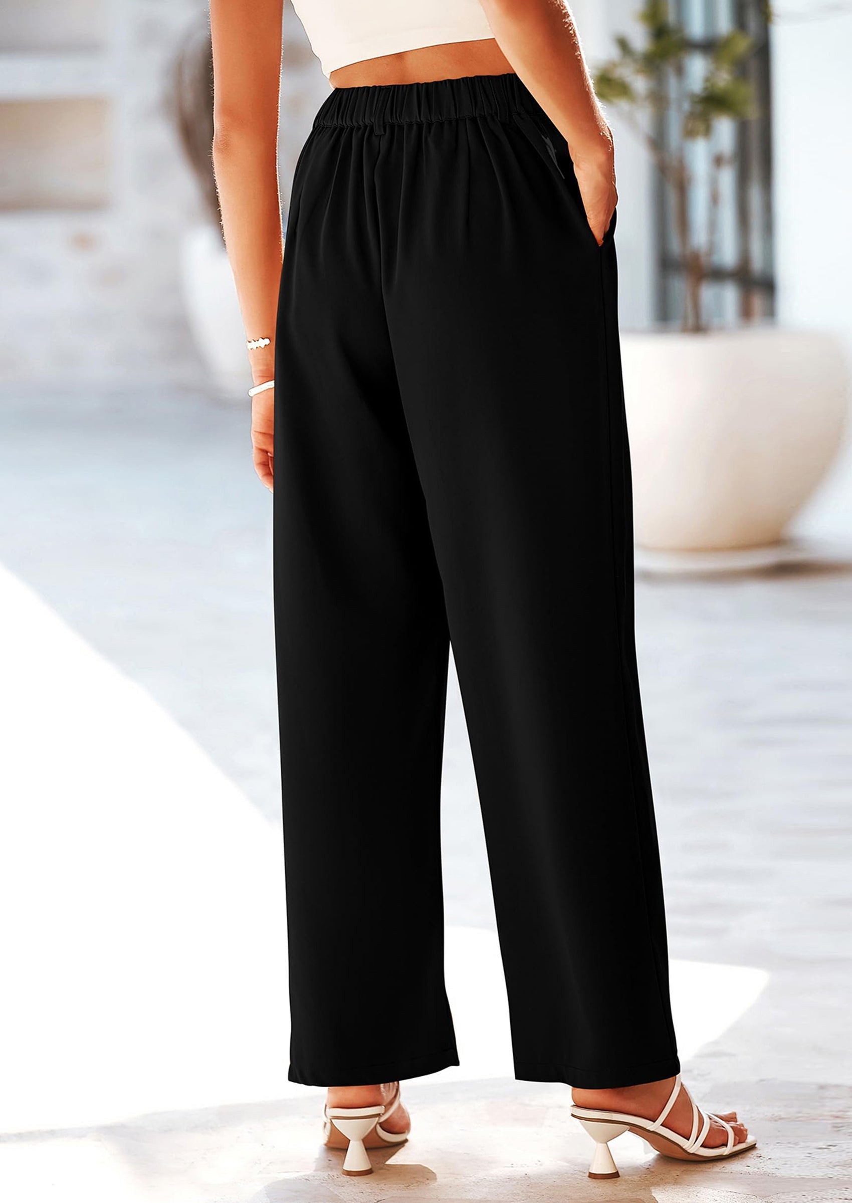 Wide Leg Pants for Women Trendy Fall High Waisted Business Casual Outfits Work Pant Trousers