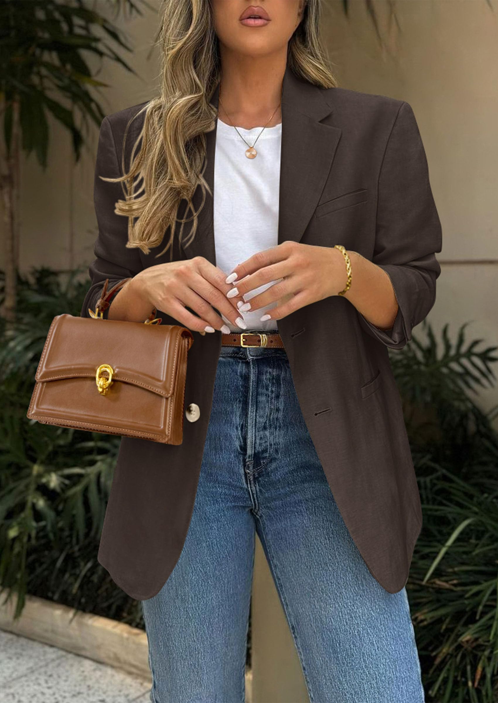 Blazers for Women Business Casual Long Sleeve Lapel Open Front Suit Jacket Work Blazer with Pockets