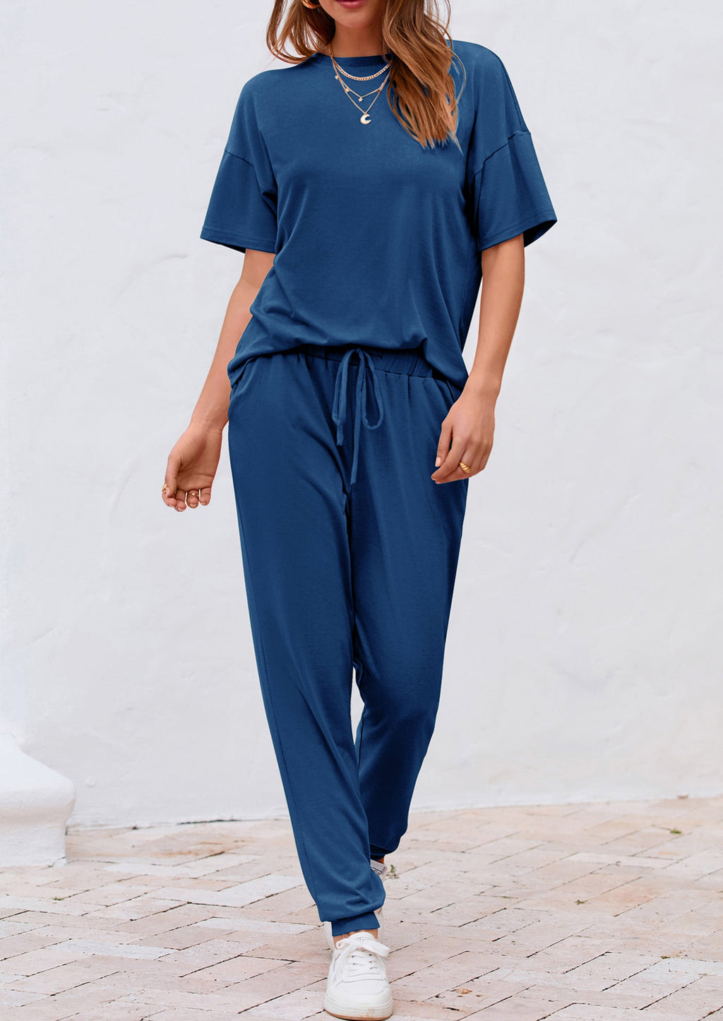 Women's Two Piece Lounge Sets Spring Summer Jogger Pants Vacation Outfits Travel Airplane Matching Clothes