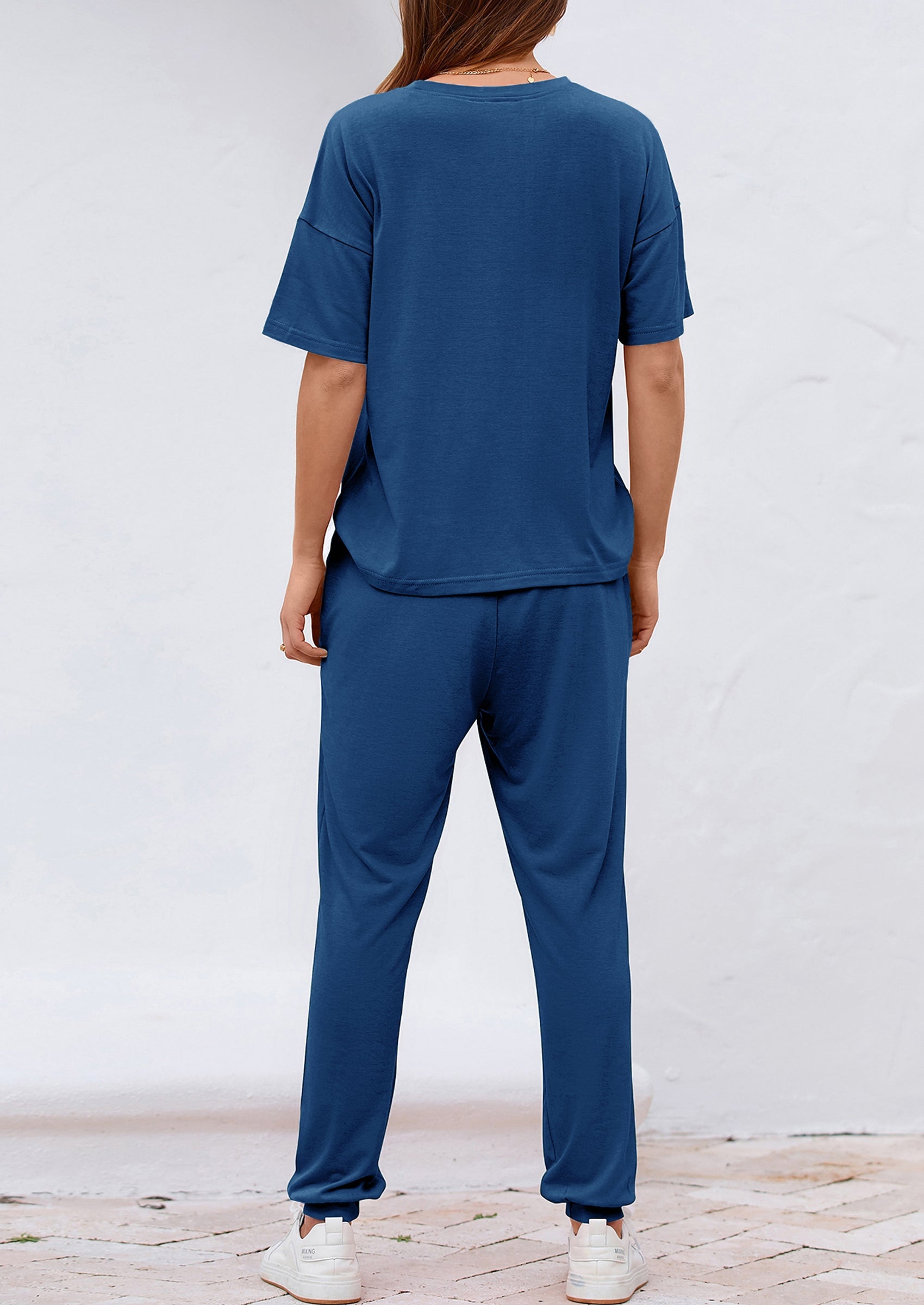 Women's Two Piece Lounge Sets Spring Summer Jogger Pants Vacation Outfits Travel Airplane Matching Clothes