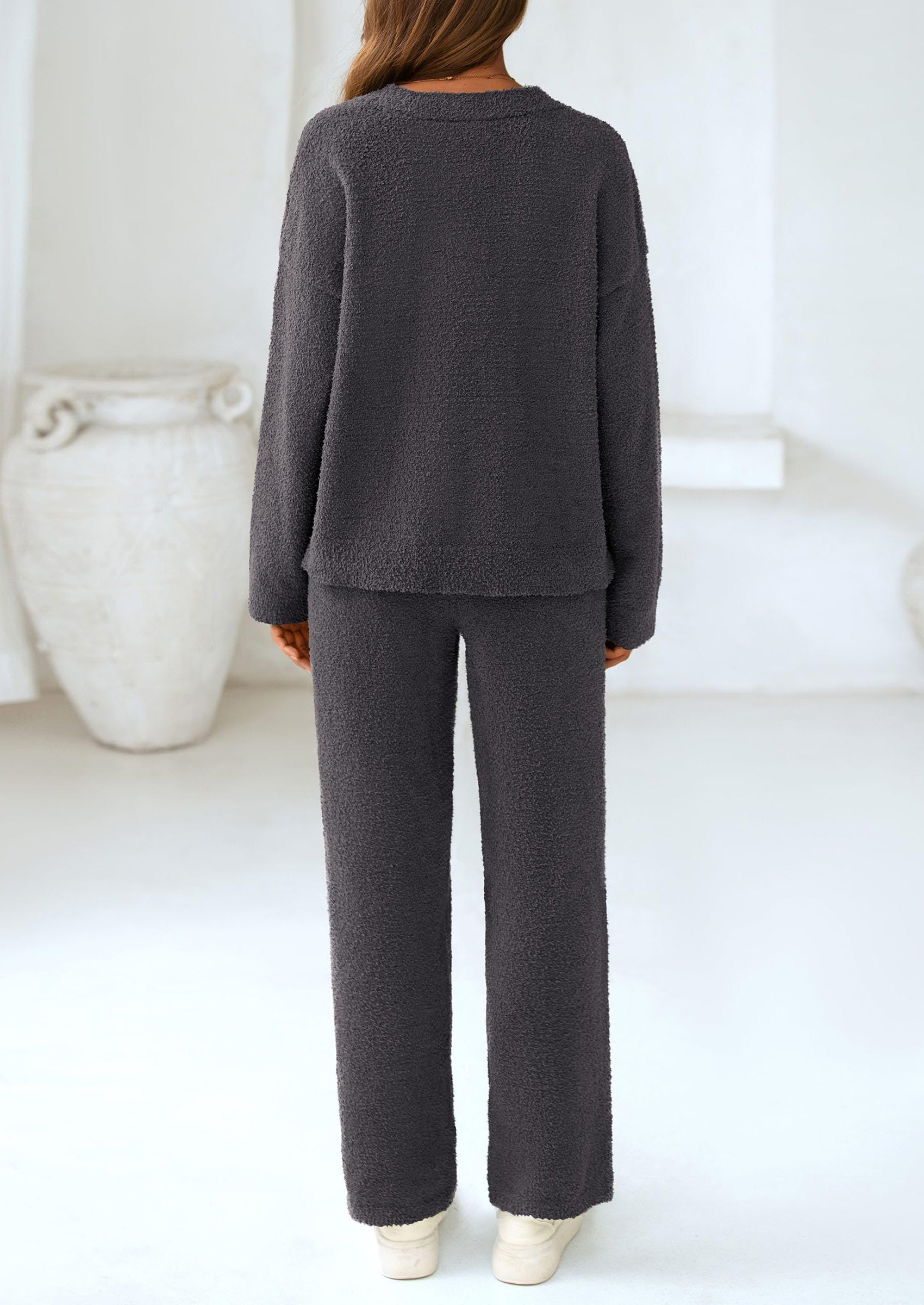 Lounge Sets for Women Two Piece Sweaters Pajama Set Fall Fashion Loungewear Outfits Matching Winter Clothes