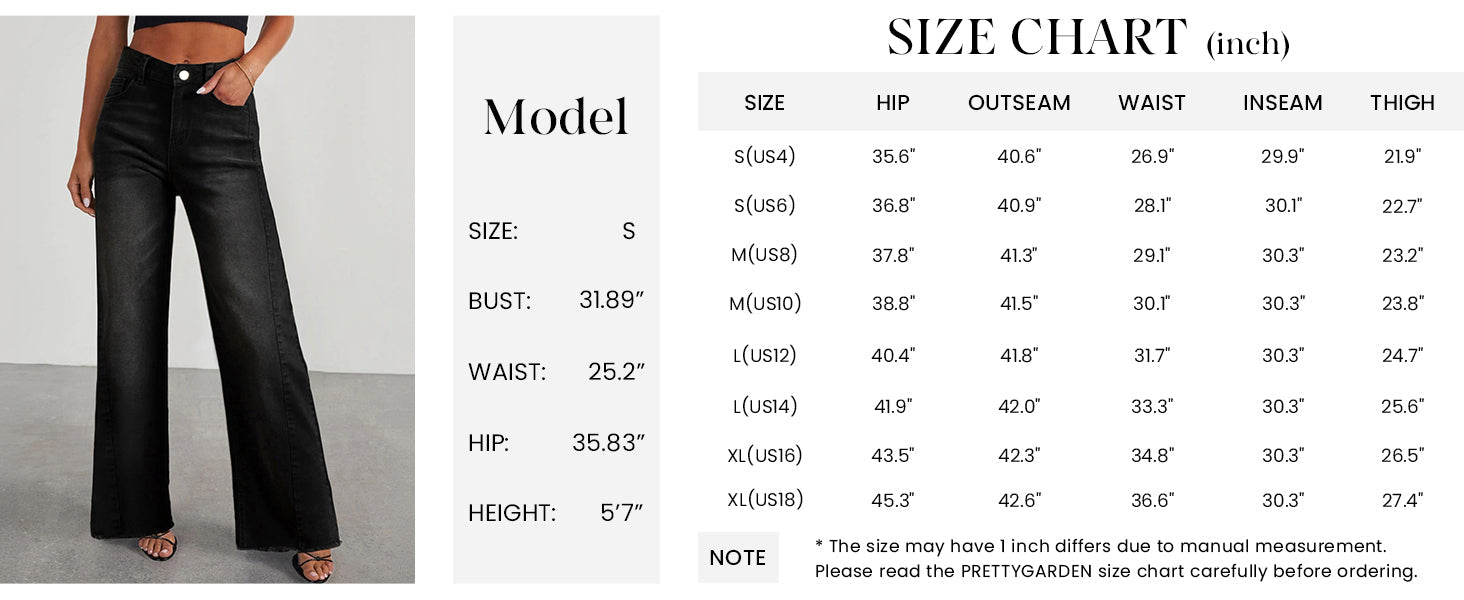 Wide Leg Jeans for Women Trendy High Waisted Stretchy Baggy Raw Hem Denim Palazzo Pants with Pockets