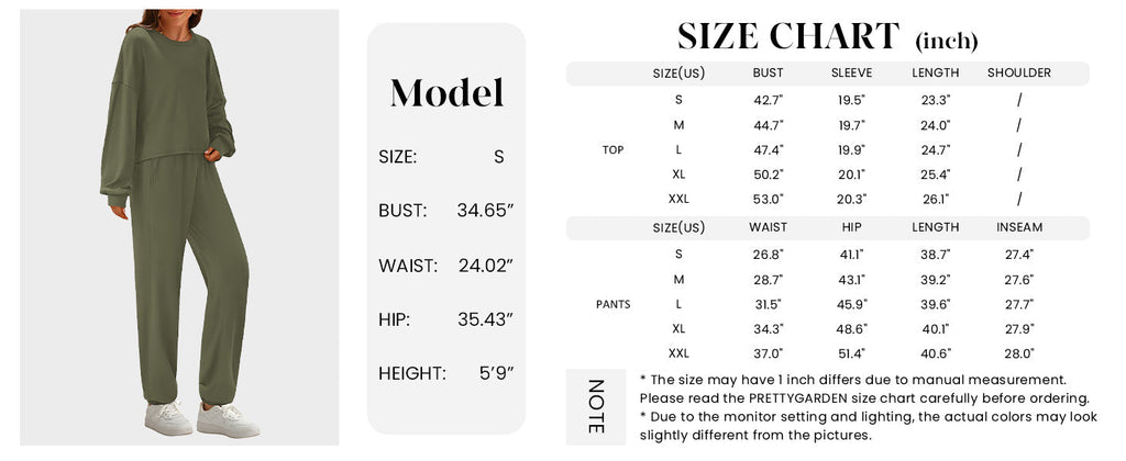 Women's Two Piece Outfits Lounge Sets Long Sleeve Pullover Tops Sweatpants Fall Fashion Matching Clothing