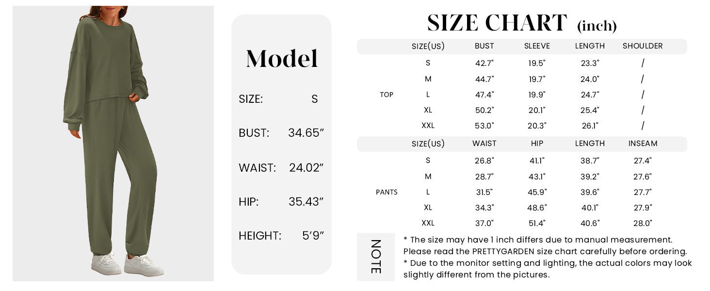 Women's Two Piece Outfits Lounge Sets Long Sleeve Pullover Tops Sweatpants Fall Fashion Matching Clothing