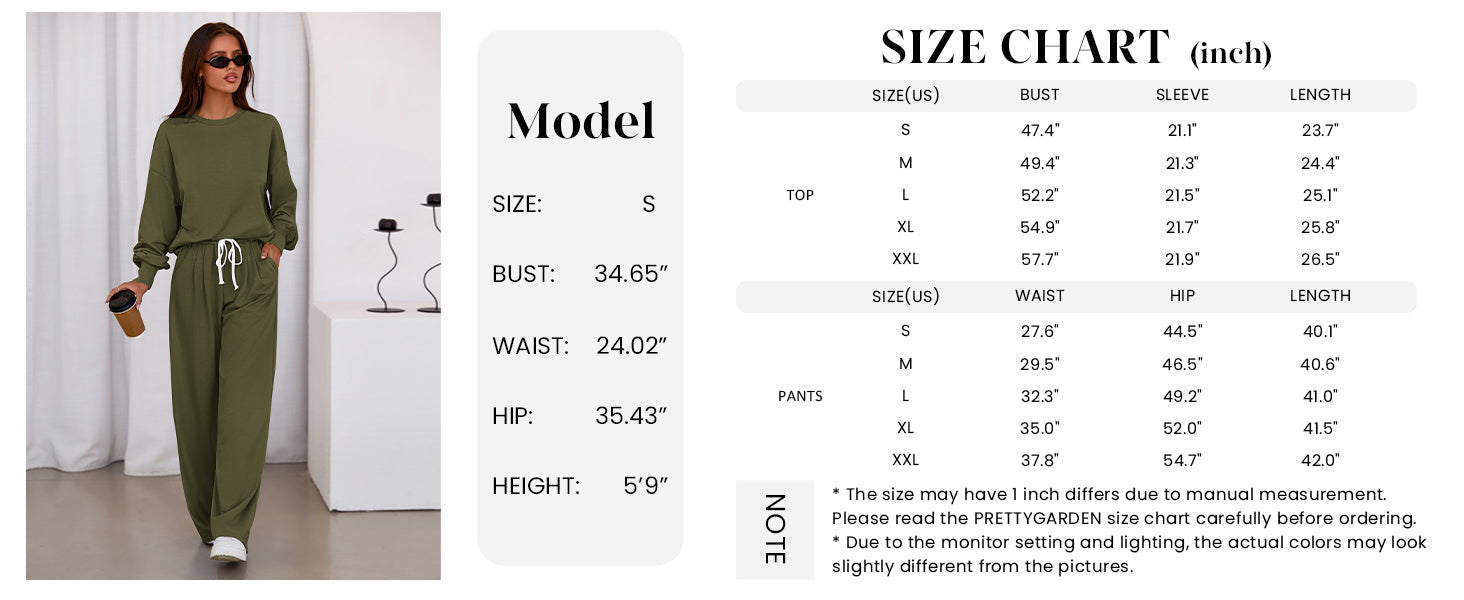 Womens 2 Piece Sets Long Sleeve Sweatshirt Wide Leg Pants Loose Matching Lounge Set Trendy Fall Outfits